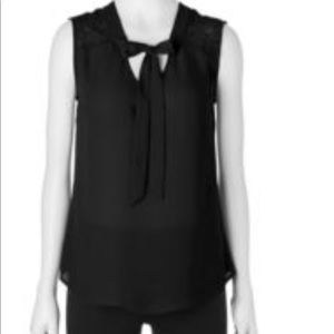 Three hearts neck tie blouse